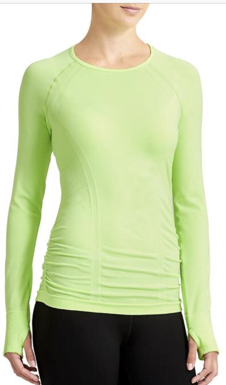Athleta Seamless Fastest Track Long Sleeve Top Small Luminous Green